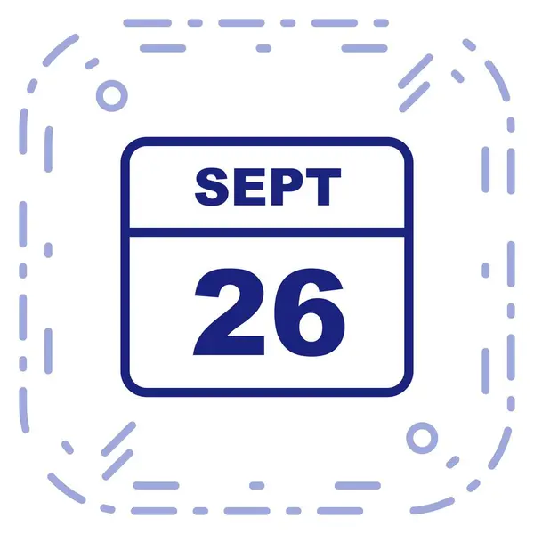 26 septembre Date sur un calendrier d'un seul jour — Photo