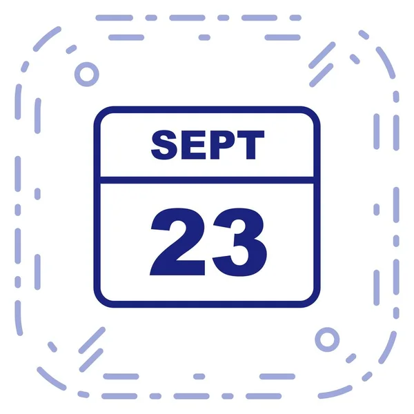 23 septembre Date sur un calendrier d'un seul jour — Photo