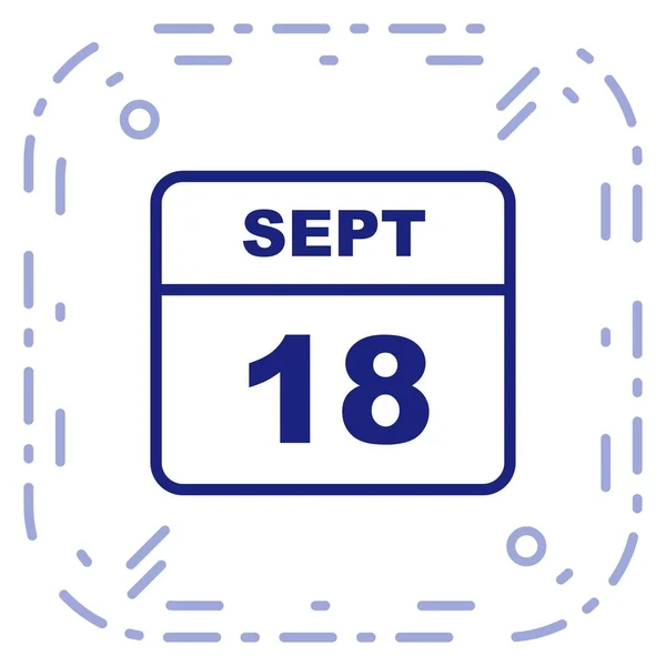 18 september datum op één dag kalender — Stockfoto