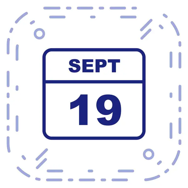 19 septembre Date sur un calendrier d'un seul jour — Photo