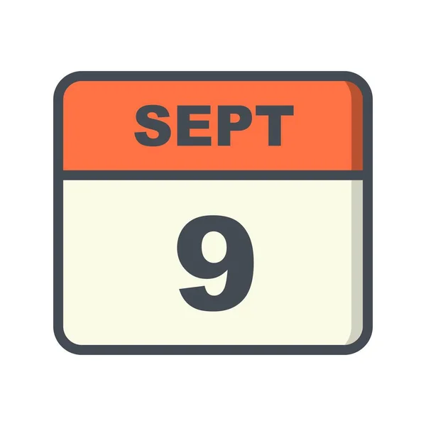 9 вересня дата на Одноденний календар — стокове фото