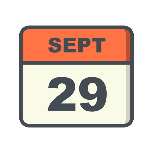 29 вересня дата на один день календар — стокове фото