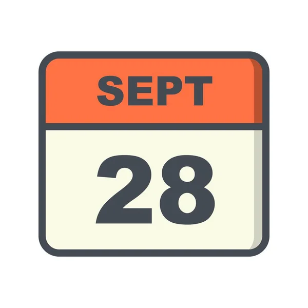 28 de septiembre Fecha en un calendario de un solo día — Foto de Stock