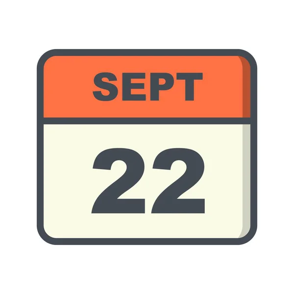 September 22nd Date on a Single Day Calendar — Stock Photo, Image