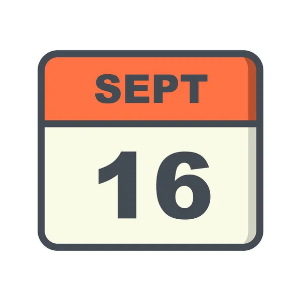 September 16th Date on a Single Day Calendar — Stock Photo, Image