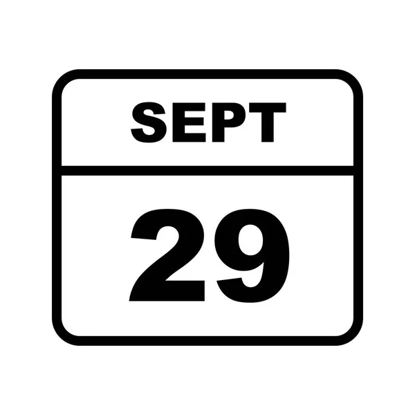 29 de septiembre Fecha en un calendario de un solo día — Foto de Stock