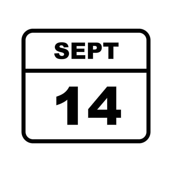 9 月 14 日の単日カレンダーの日付 — ストック写真