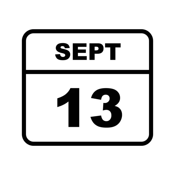 September 13th Date on a Single Day Calendar — Stock Photo, Image