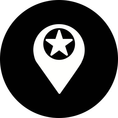 İllüstrasyon Yıldızlı Konum Simgesi