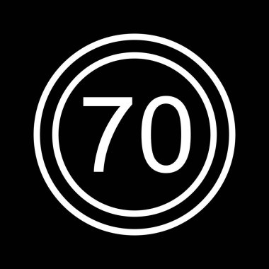 İllüstrasyon Hız sınırı 70 Simge