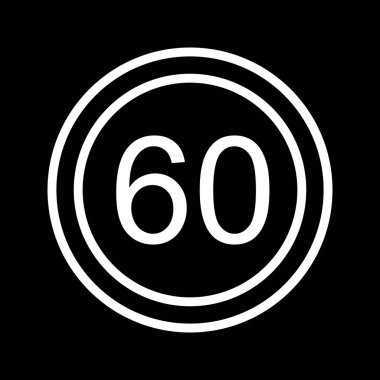 İllüstrasyon Hız sınırı 60 Simge