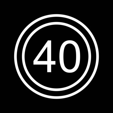 İllüstrasyon Hız sınırı 40 Simge