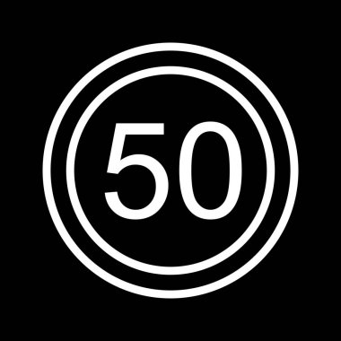 İllüstrasyon Hız sınırı 50 Simge