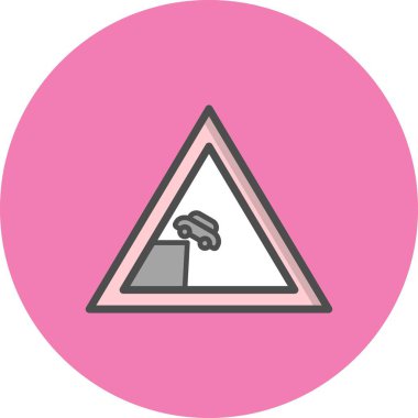 İllüstrasyon Yolu rıhtım veya nehir kıyısında Simge yol açar