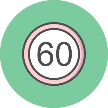 İllüstrasyon Hız sınırı 60 Simge