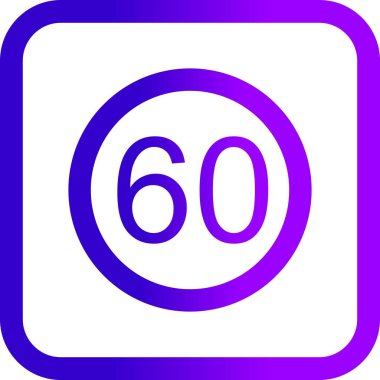 İllüstrasyon Hız sınırı 60 Simge