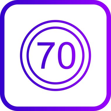 İllüstrasyon Hız sınırı 70 Simge