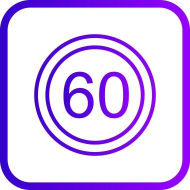İllüstrasyon Hız sınırı 60 Simge