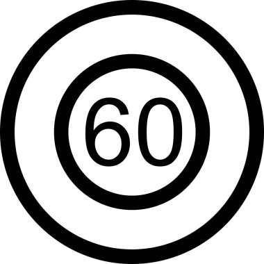 İllüstrasyon Hız sınırı 60 Simge
