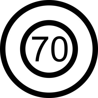 İllüstrasyon Hız sınırı 70 Simge