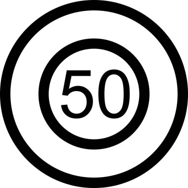 İllüstrasyon Hız sınırı 50 Simge