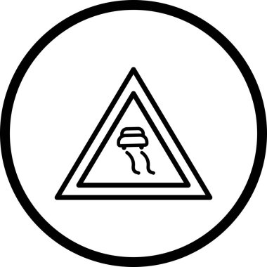 İllüstrasyon Kaygan yollar Simgesi