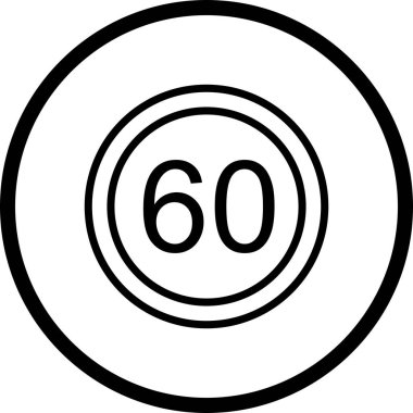 İllüstrasyon Hız sınırı 60 Simge