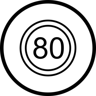 İllüstrasyon Hız sınırı 80 Simge