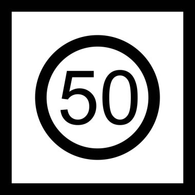 İllüstrasyon Hız sınırı 50 Simge