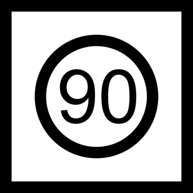 İllüstrasyon Hız sınırı 90 Simge