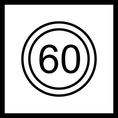 İllüstrasyon Hız sınırı 60 Simge