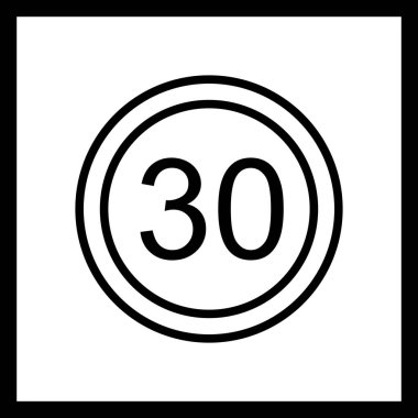 İllüstrasyon Hız sınırı 30 Simge