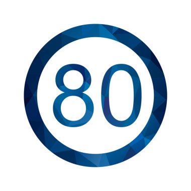 İllüstrasyon Hız sınırı 80 Simge