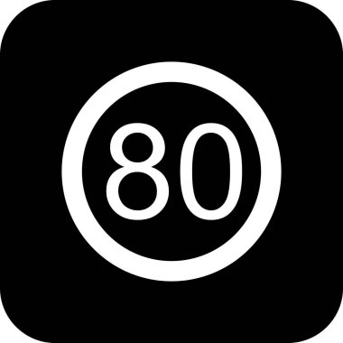 İllüstrasyon Hız sınırı 80 Simge