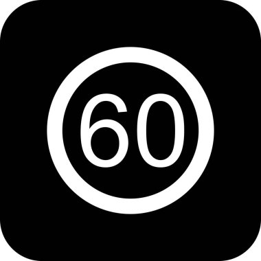 İllüstrasyon Hız sınırı 60 Simge