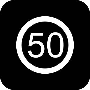 İllüstrasyon Hız sınırı 50 Simge