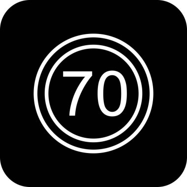 İllüstrasyon Hız sınırı 70 Simge