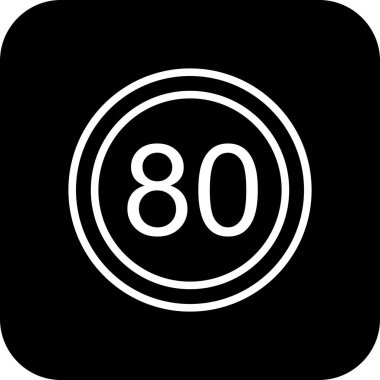 İllüstrasyon Hız sınırı 80 Simge