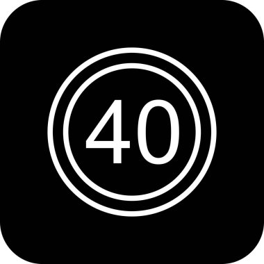 İllüstrasyon Hız sınırı 40 Simge
