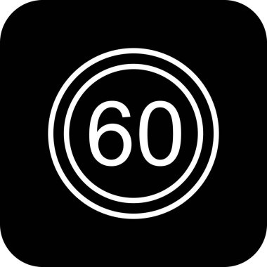 İllüstrasyon Hız sınırı 60 Simge