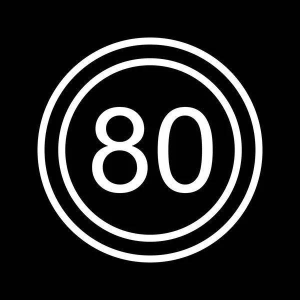Ілюстрація Обмеження швидкості 80 піктограм — стокове фото