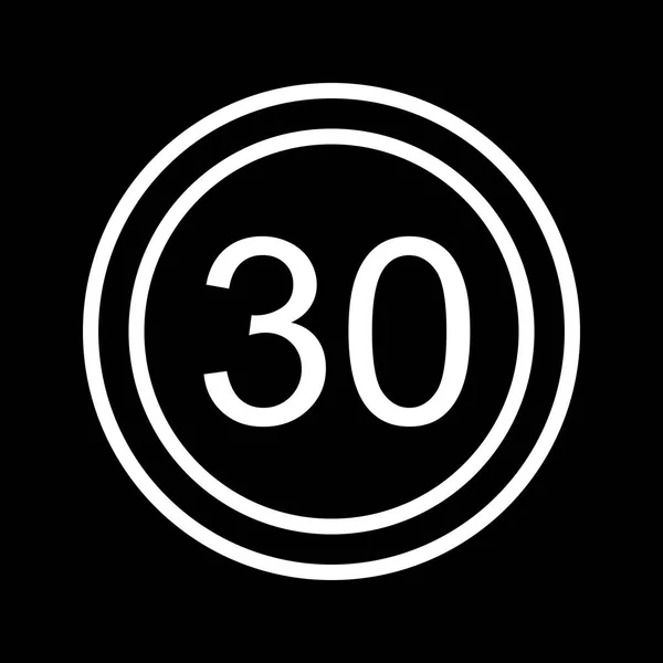 Ilustración Límite de velocidad 30 Icono — Foto de Stock