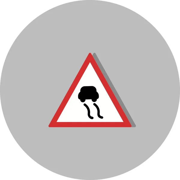 Illustration Slippery roads Icon — Stock Photo, Image