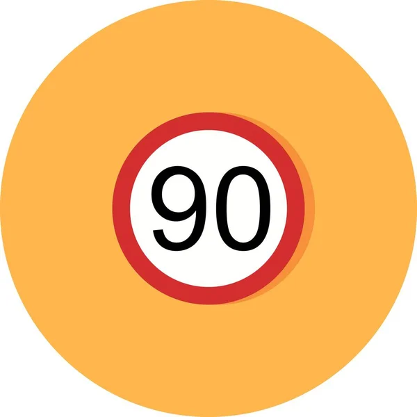 Ilustración Límite de velocidad 90 Icon —  Fotos de Stock