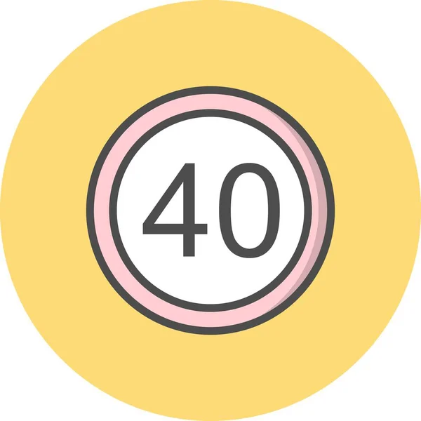 Illustration hastighetsgräns 40 ikon — Stockfoto