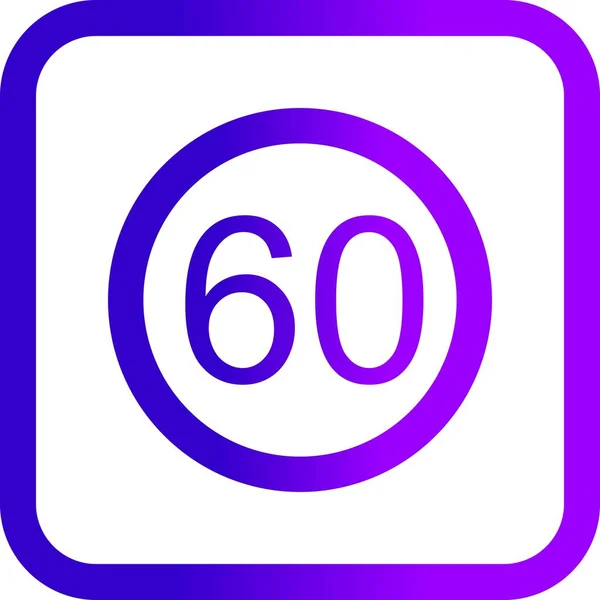 Illustrazione Limite di velocità 60 Icona — Foto Stock