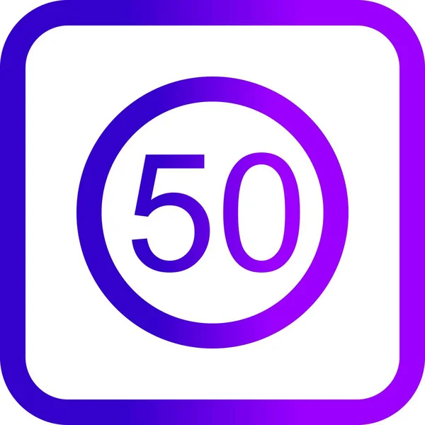 Illustration Speed limit 50 Icon — Stock Photo, Image