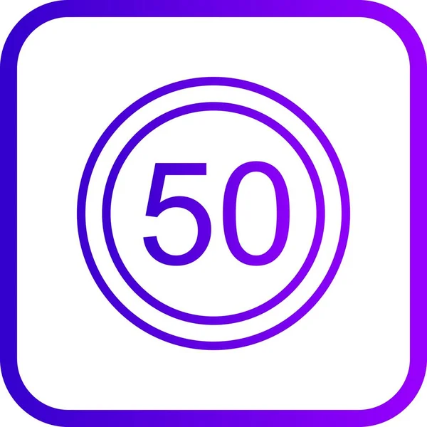 Illusztráció sebességhatár 50 Icon — Stock Fotó