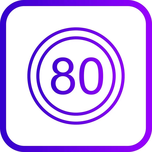 Ilustracja ograniczenie prędkości 80 ikona — Zdjęcie stockowe