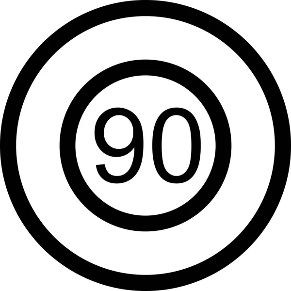 Ілюстрація Обмеження швидкості 90 Піктограма — стокове фото